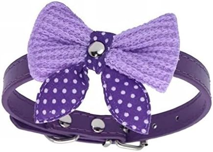 Dieve Cute Puppy Collars Necklace Pet Small Dog Puppy Knit Cat Handmade Bow Tie Adjustable 3 (PACK)