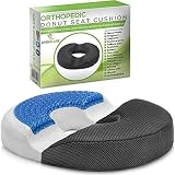 AnboCare Donut Seat Cushion - Premium Cool Gel Memory Foam Pillow for Tailbone Hemorrhoid Coccyx Pregnancy Prostate Sciatica and Bed Sores Treatment - Luxury Comfort for Car Wheelchair or Office Chair