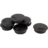 sourcingmap® 8pcs Desk 50mm Dia Grommet Cable Cord Hole Cover Black