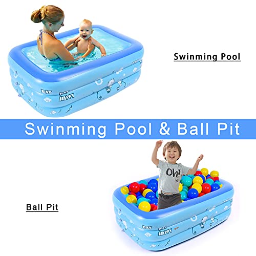 Blue Kiddie Pool Extra Thick Portable Pools for Kids, Sealive