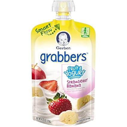 Gerber Graduates Grabbers Pouch Fruit And Yogurt Strawberry