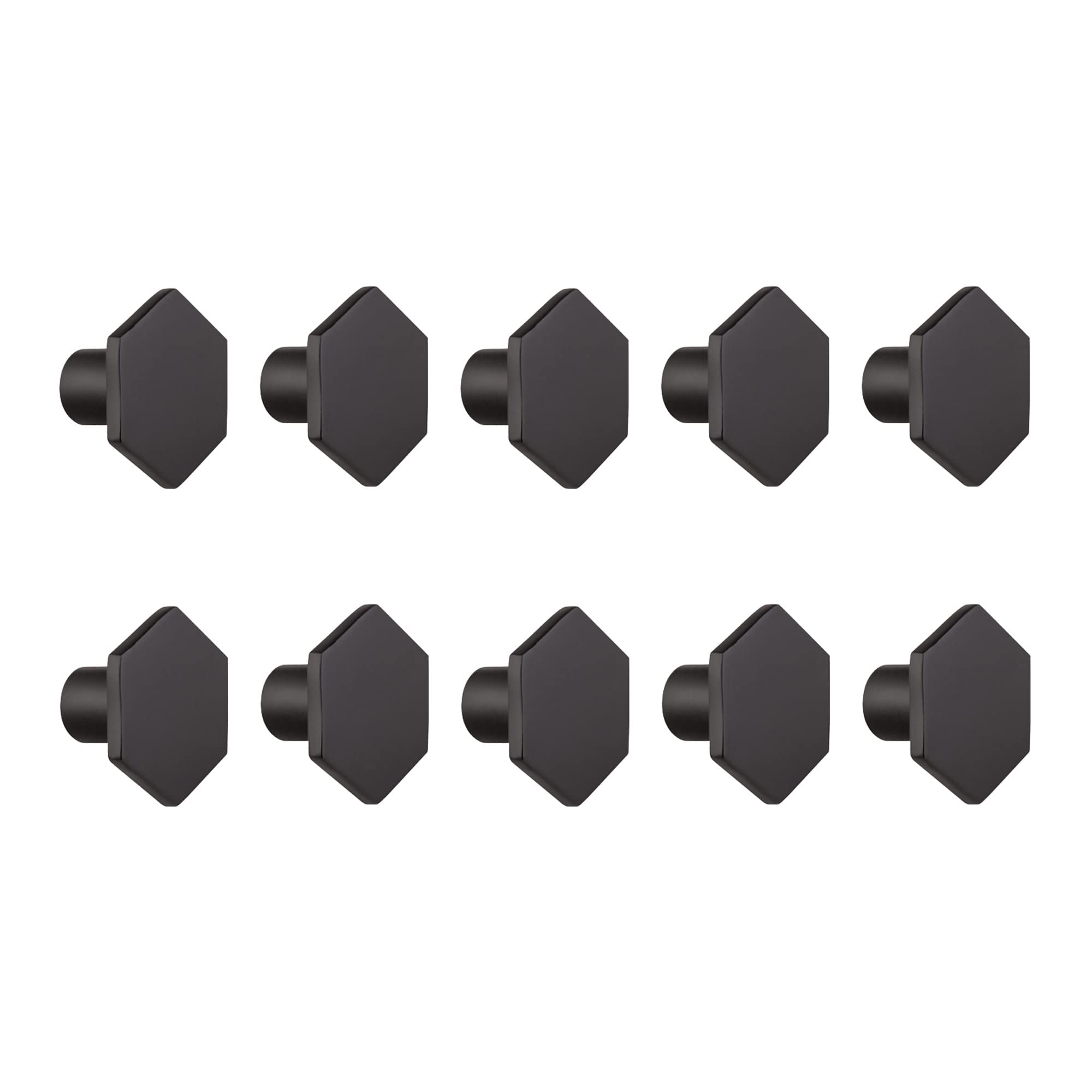 Design House 206599-BLK Solid Hexagon Cabinet Knob, Matte Black, 10-Pack