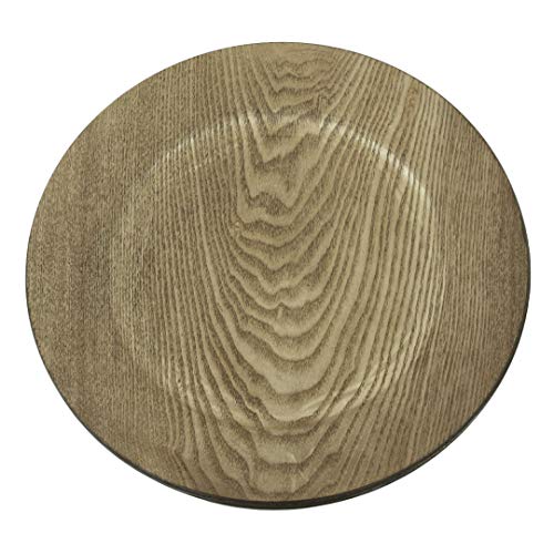 Koyal Wholesale 424675 Faux Wood Charger Plates, 13", Walnut