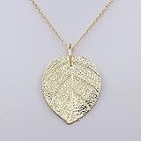 NIANPU Gold Leaf Long Section Pendant Necklace