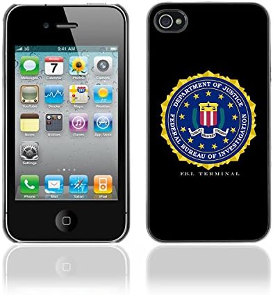 CASETOPIA / Cool FBI Log In Badge / Apple Iphone 4 / 4S / Black Hard Back Case Cover Shell Armor Protection