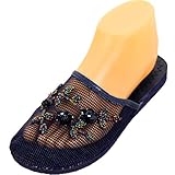 Cammie Women's Floral Beaded Mesh Chinese Slippers