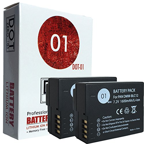 DOT-01 2x Brand Panasonic GX8 Batteries for Panasonic GX8 Camera and Panasonic GX8 Battery Bundle for Panasonic BLC12 DMW-BLC12