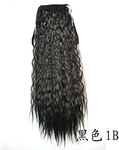 Isabelle Hair 21"(55cm) Corn Wave Curly Wrap Around Pony tail Clip in Hair Extensions(1B)