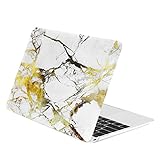 TopCase New Macbook 12-Inch White/Gold Marble Rubberized Hard Case for Macbook 12