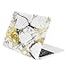 TopCase Macbook 12-Inch White/Gold Marble Rubberized Hard Case for Macbook 12