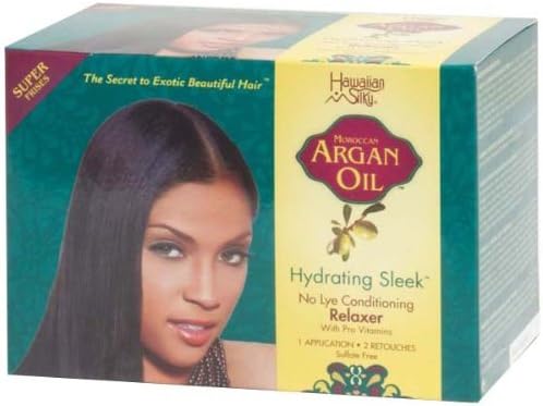 Hawaiin Silky Argan Oil Hydrating Sleek No Lye Relaxer - Super (1 application) by Hawaiin Silky
