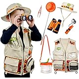Safari Kidz - Complete Outdoor Adventure Set. Perfect Safari, Hunting, Park Ranger Costume with Vest, Hat, Binoculars, Bug Net, Bug Container, Whistle, Flashlight, Magnifying Glass, Tweezers