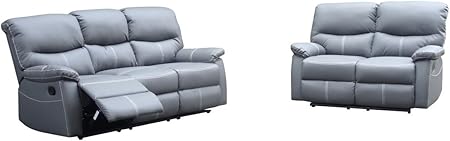 Mobilier Deco Relax Ensemble Canapés 3 Places 2 Places Gris Dina