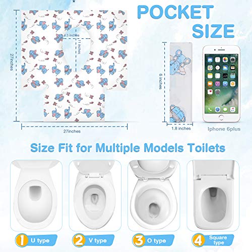 Toilet Seat Covers, Disposable Extra Large Full Cover Potty Seat Covers for Kids Potty Training with 20 Pack Individually Wrapped Portable Toilet Seat Cover for Travel, Adults, Home use - Thumbnail 5