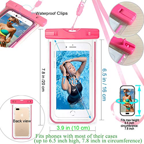image for GLBSUNION Waterproof Phone Case, 4 Pack Universal Waterproof Pouch Dry