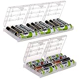 Bluecookies 5 PCS Battery Organizer AA AAA Batteries Storage Holder Case Box