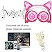 Kids Headphones Glowing Cat Earphones Over/on Ear with LED USB, Rechargeable Wired Foldable Game Headset for Girls Boys Toddlers Phone PC, Learning Education Toys Holiday Christmas Birthday Gifts