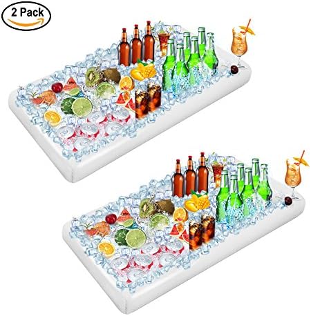Youdgee Inflatable Serving Bar Salad Ice Buffet Tray Food Drink Containers for Party Picnic BBQ Luau Cooler 2 Pcs