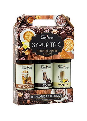 Jordans Skinny Sirup Zuckerfrei Null Kalorien - Klassische Sirup Trio enthält 3 Flaschen Vanille, Mokka, gesalzene Karamell