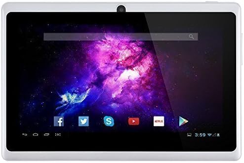 Alldaymall 7'' Tablet Android 4.4 Quad Core HD 1024x600, Dual Camera Bluetooth Wi-Fi, 8GB 3D Game Supported - White(Third Generation) …