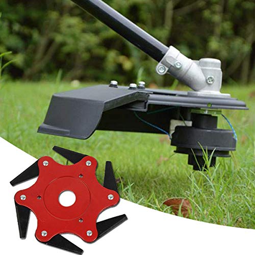 6 Teeth Brush Cutter Blade, Metal Weed Eater Brush Clearing Saw Blades Trimmer Cutting Head 65mn Garden Grass Trimmer Head for Lawn Mower