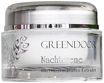 Greendoor Nachtcreme mit Bio Hibiscusblüten Extrakt 50ml, Hautpflege bei trockener Haut, Anti-Falten Formel aus der Naturkosm