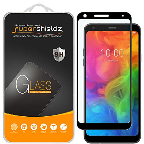 (2 Pack) Supershieldz for LG Q7 Plus Tempered Glass Screen Protector, (Full Screen Coverage) Anti Scratch, Bubble Free (Black)