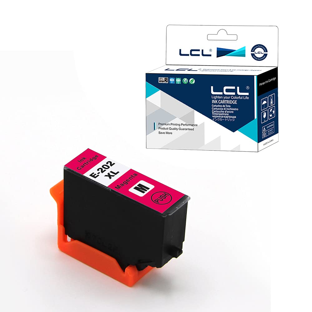 LCL Compatible Ink Cartridge 202 202XL C13T02H34010 (1 Magenta) Replacement for Epson Expression Premium XP-6000 XP-6005 XP-6100 XP-6105 XP6000 XP6005 XP6100 XP6105