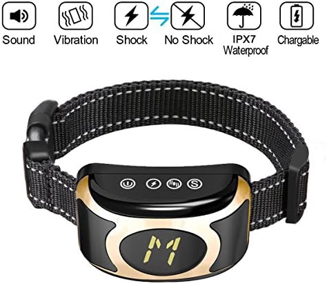 Petyeah Bark Collar,Adjustable H/M/L Sensitivity &amp; Intensity Levels,Rechargeable &amp; Waterproof,Dog Bark Collar With Beep Vibration/Shock Modes,No Barking Collar For Small Medium Large Dog,10-100lbs