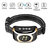 Petyeah Bark Collar,Adjustable H/M/L Sensitivity & Intensity Levels,Rechargeable & Waterproof,Dog Bark Collar With Beep Vibration/Shock Modes,No Barking Collar For Small Medium Large Dog,10-100lbs