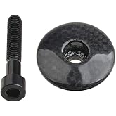 Wanyifa 1 1/8" 3K Carbon Fiber Cycling Headset Stem Top Cap | with M6x35mm Titanium Bolt