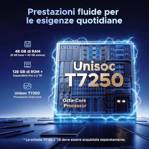 Easerush P11 Tablet 11 Pollici con Tastiera,Penna,Mouse,Tablet Android 16 | 48GB RAM+128GB ROM(2TB TF),90Hz, T7250 Octa-Core 8800mAh,13MP,Gemini AI,Widevine L1,5G WiFi/BT 5.0/Face ID/GPS,Custodia