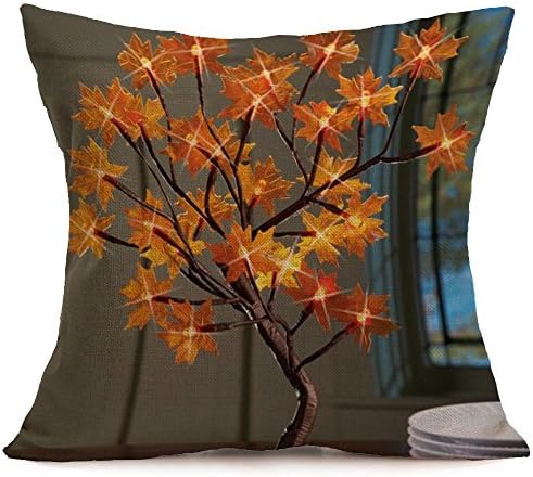 Robemon Decorative Pillowcases, Throw Waist Cushion Cover Sofa Bed Home Car Decor Backrest Happy Fall Thanksgiving Day