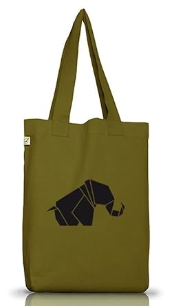Shirtstreet24 Origami Elefant Tier Natur Jutebeutel Stoff Tasche Earth Positive One Size
