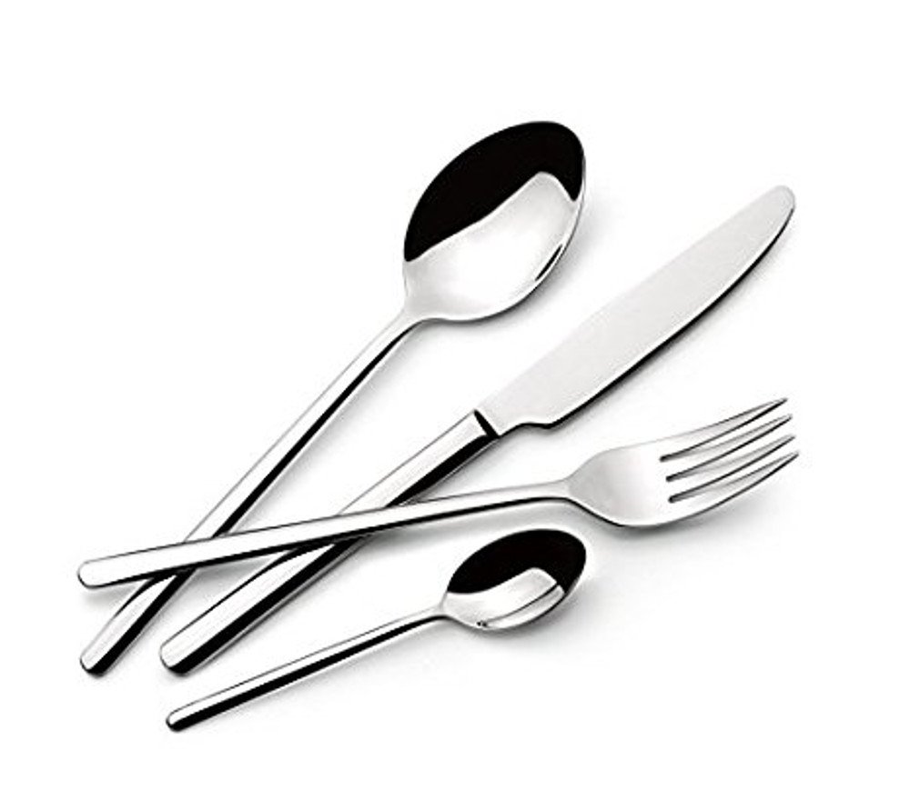 Lagostina 014436650524 Cutlery Set, Stainless Steel, Set of 24