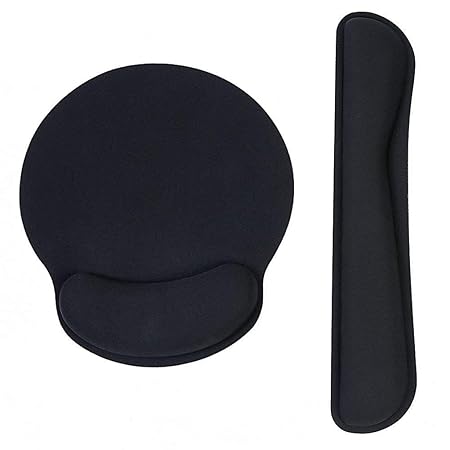 HAUEA Mauspad und Tastatur pad im Set ergonomische rutschfeste Handgelenkauflage aus Memory-Schaum Anti-Sehnenscheidenproblem