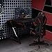 Gaming Computer Desk with Large Carbon Fiber Surface Cup Holder & Headphone Hook for Home or Office, Gaming PC Desk Table (Black & red)