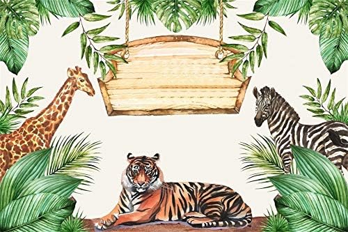 Yeele 5x3ft Jungle Safari Backdrop Photography Background Cartoon Zoo Animals Backdrops Kids Boy Girl Newborn Birthday Baby Shower Party Decoration Photo Booth Shoot Vinyl Studio Props