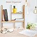 Expandable Natural Bamboo Desk Organizer Accessory - Adjustable Desktop Shelf Rack - Multipurpose Display for Office (Books) | Kitchen Storage (Spice Rack) | Flowers and Plants.