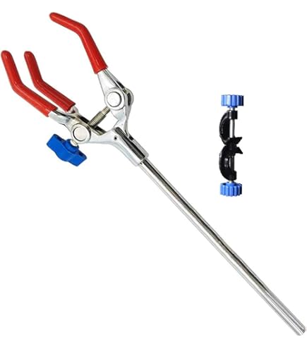 Oumefar Lab Clamp Zinc Alloy Retort Stand Clamp Three Jaw Clamp 3 Prong - View #3