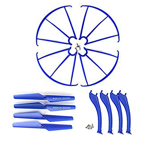 Coolplay Main Blade & Propeller Protectors Blades Frame & Landing Skid & Motors Included Mounting Screws Spare Part for Syma X5SC X5SW RC Quadcopter