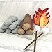 Pretend Campfire Toy Set for Kids | 18-Piece Set | Includes Fire, 3 Logs, 9 Rocks, 2 Jumbo Marshmallows & 2 Roasting Sticks | Premium Felt Material | Camping Theme | Campfire Plush Toy