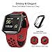 Fitbit Blaze Bands, UMTELE Sport Silicone Replacement Strap with Black Frame for Fitbit Blaze Smart Fitness Watch Black/Red