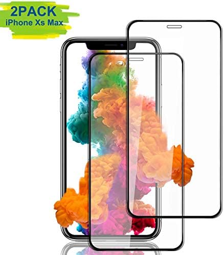 Aonsen Phone Xs Max Screen Protector, Full Coverage Tempered Glass, 9H Hardness, Anti-Fingerprint, [2 Pack] Suitable HD Crystal Protective Film Guard Cover - Black