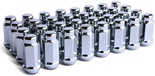 WheelGuard 1959L, Bulge Acorn After Market Lug Nut, Thread 14mmx1.5 (M14x1.5), 1.72" Tall, 3/4" Hex, Chrome Plating (Pack of 32)