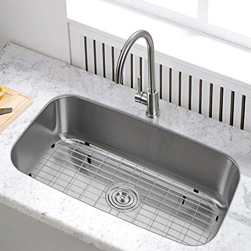 MONSINTA Kitchen Sink Grate and Sink Protectors, Stainless Steel Sink
