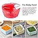Ourokhome Manual Food Processor Vegetable Chopper, Portable Hand Pull String Garlic Mincer Onion Cutter for Veggies, Ginger, Fruits, Nuts, Herbs, etc., 500ml, Red