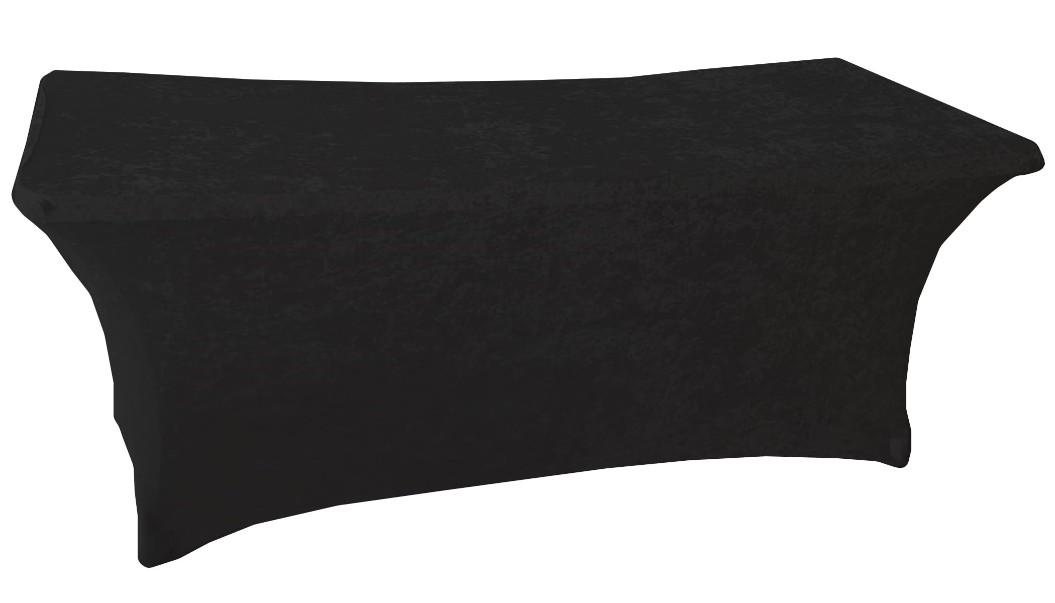 Crushed Velvet Stretch Tablecloth for 6ft Rectangular Tabls (183 x 75 x 75 cm) stretch velour (Black)