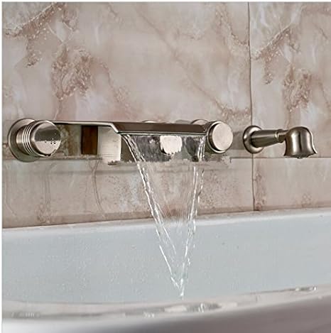 Gowe Luxury Waterfall Spout Wall Mounted Bathtub Tub Faucet With