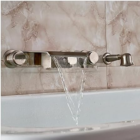 Gowe Luxury Waterfall Spout Wall Mounted Bathtub Tub Faucet With